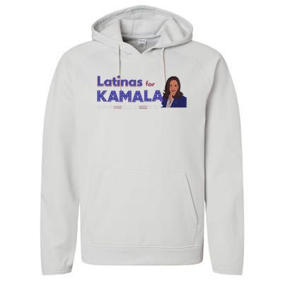 Latinas Democratas Con Harris Latinas For Kamala 2024 Performance Fleece Hoodie