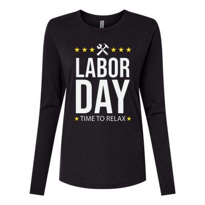 Labor Day Celebration Graphic Womens Cotton Relaxed Long Sleeve T-Shirt