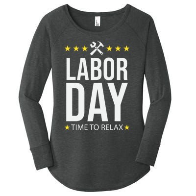 Labor Day Celebration Graphic Women's Perfect Tri Tunic Long Sleeve Shirt