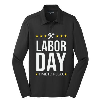 Labor Day Celebration Graphic Silk Touch Performance Long Sleeve Polo