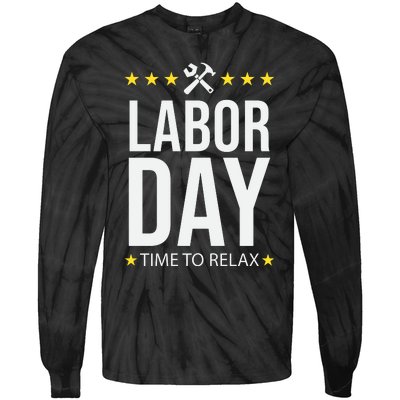 Labor Day Celebration Graphic Tie-Dye Long Sleeve Shirt