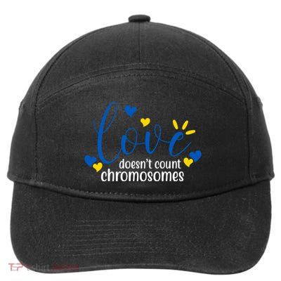 Love Doesnt Count Chromosome Down Syndrome 7-Panel Snapback Hat