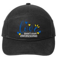 Love Doesnt Count Chromosome Down Syndrome 7-Panel Snapback Hat