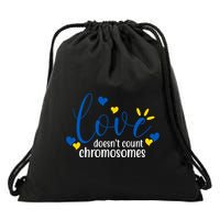 Love Doesnt Count Chromosome Down Syndrome Drawstring Bag