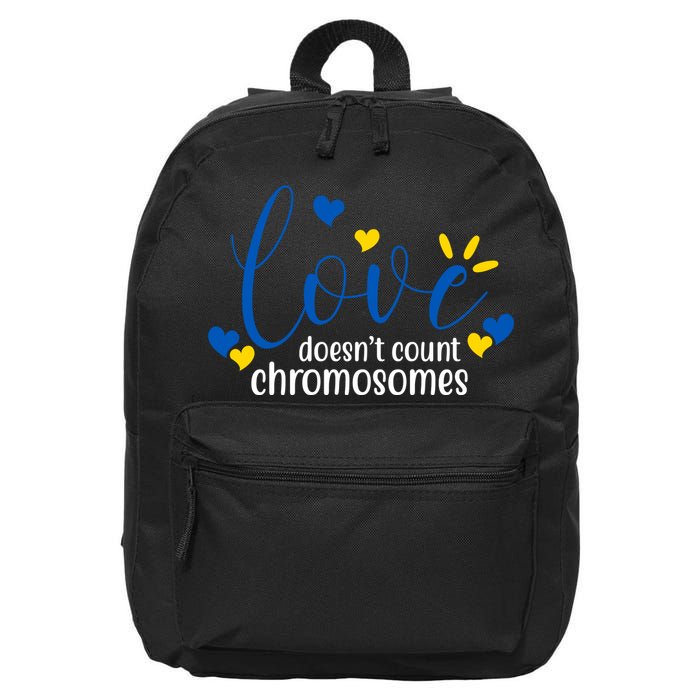Love Doesnt Count Chromosome Down Syndrome 16 in Basic Backpack