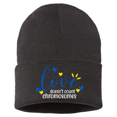 Love Doesnt Count Chromosome Down Syndrome Sustainable Knit Beanie