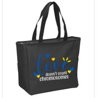 Love Doesnt Count Chromosome Down Syndrome Zip Tote Bag