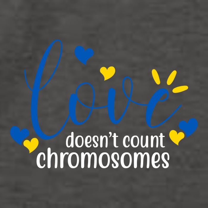 Love Doesnt Count Chromosome Down Syndrome Vector Backpack