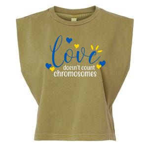 Love Doesnt Count Chromosome Down Syndrome Garment-Dyed Women's Muscle Tee