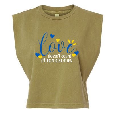 Love Doesnt Count Chromosome Down Syndrome Garment-Dyed Women's Muscle Tee