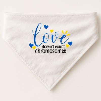 Love Doesnt Count Chromosome Down Syndrome USA-Made Doggie Bandana