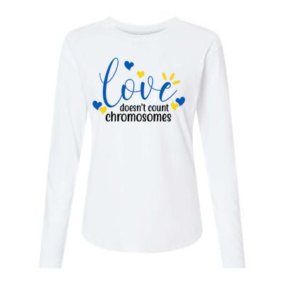 Love Doesnt Count Chromosome Down Syndrome Womens Cotton Relaxed Long Sleeve T-Shirt