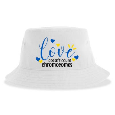 Love Doesnt Count Chromosome Down Syndrome Sustainable Bucket Hat