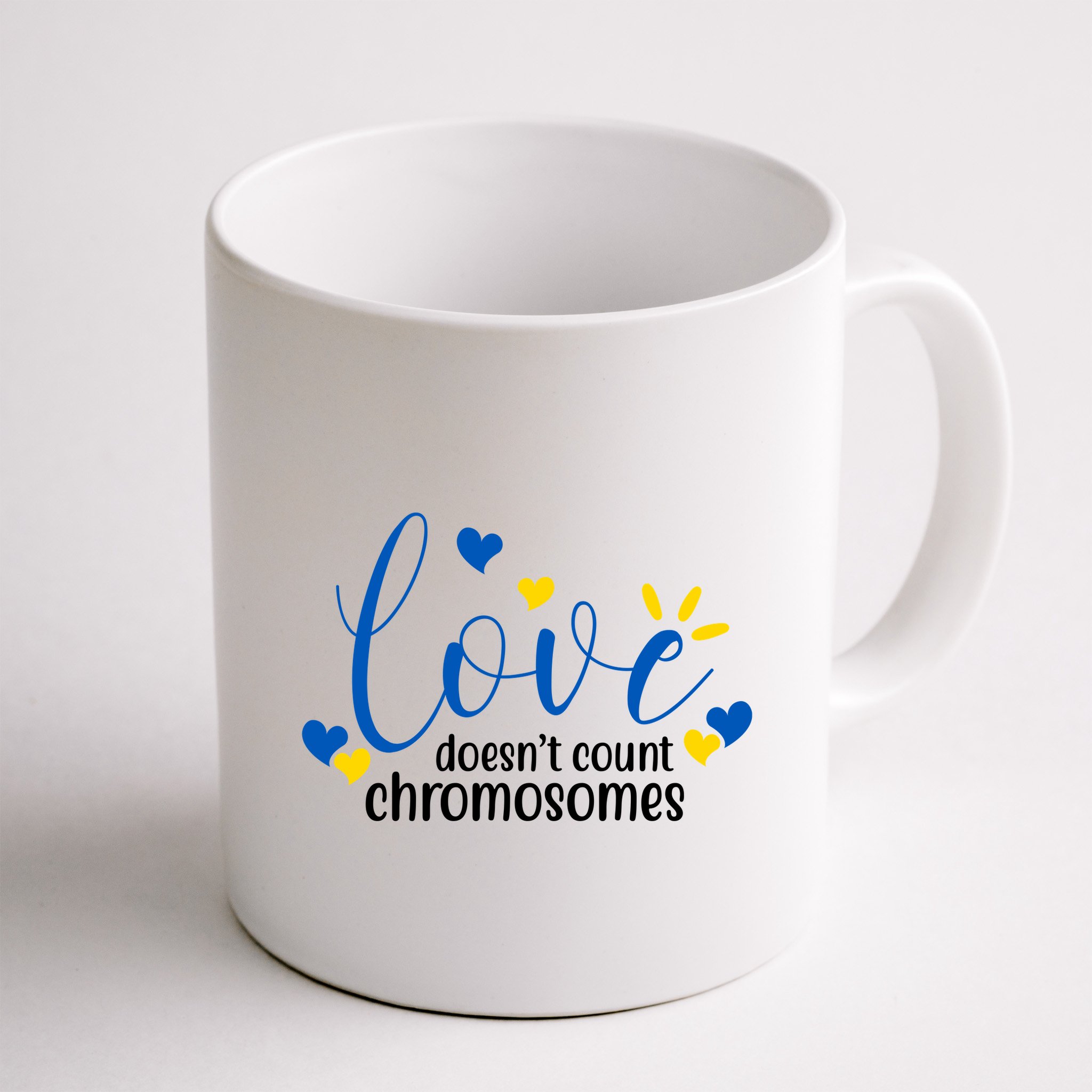 Love Doesnt Count Chromosome Down Syndrome Mug