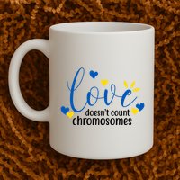 Love Doesnt Count Chromosome Down Syndrome Mug