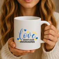 Love Doesnt Count Chromosome Down Syndrome Mug