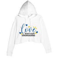 Love Doesnt Count Chromosome Down Syndrome Crop Fleece Hoodie