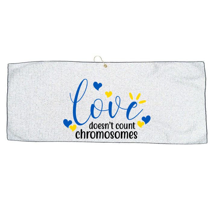 Love Doesnt Count Chromosome Down Syndrome Large Microfiber Waffle Golf Towel