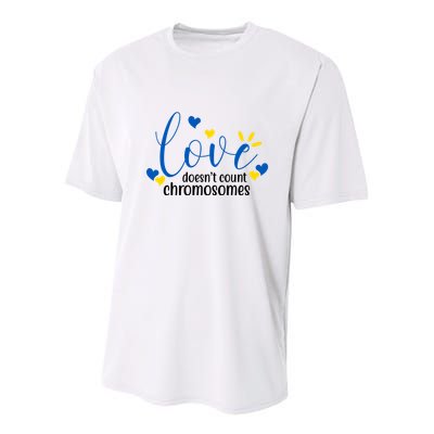 Love Doesnt Count Chromosome Down Syndrome Youth Performance Sprint T-Shirt
