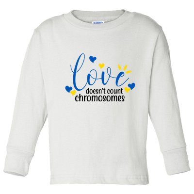 Love Doesnt Count Chromosome Down Syndrome Toddler Long Sleeve Shirt
