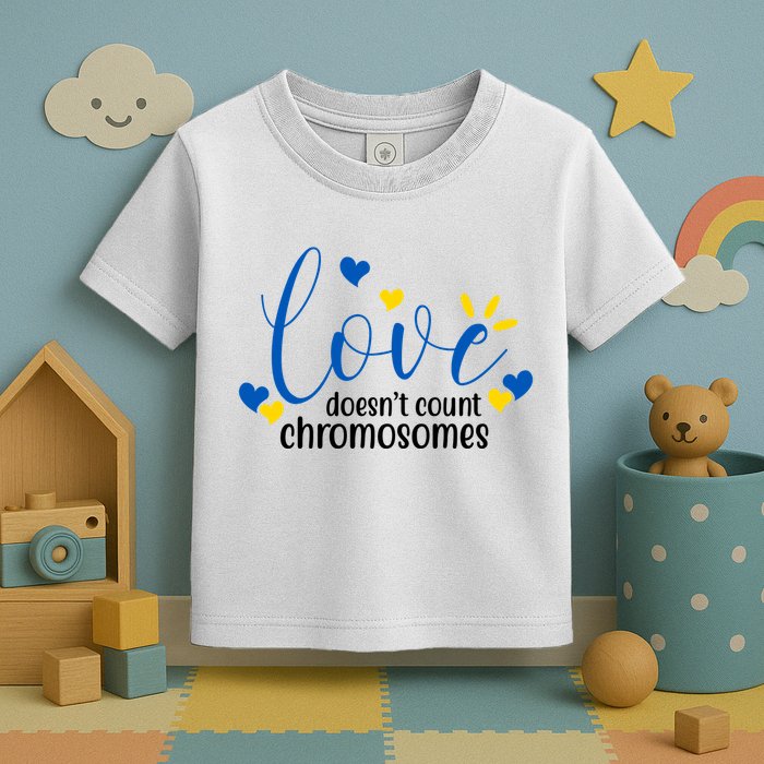 Love Doesnt Count Chromosome Down Syndrome Toddler T-Shirt