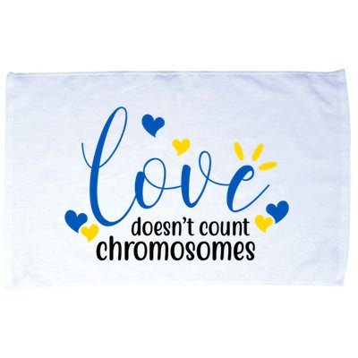 Love Doesnt Count Chromosome Down Syndrome Microfiber Hand Towel