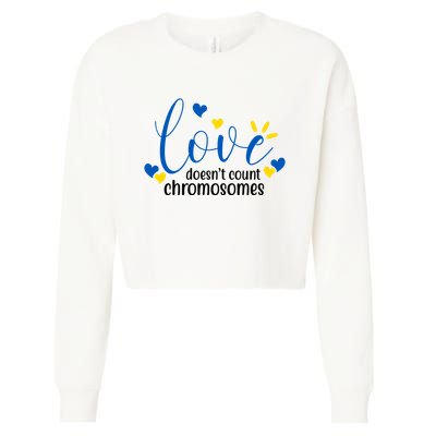Love Doesnt Count Chromosome Down Syndrome Cropped Pullover Crew