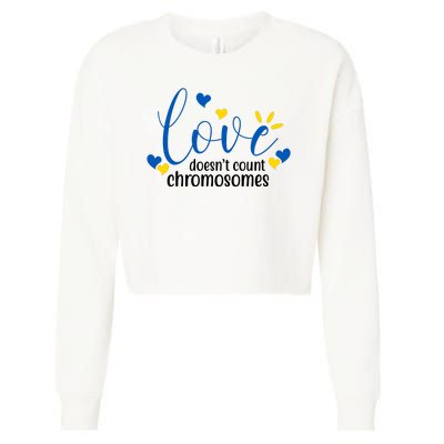 Love Doesnt Count Chromosome Down Syndrome Cropped Pullover Crew