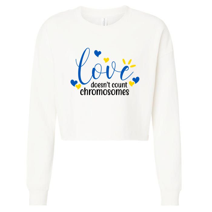 Love Doesnt Count Chromosome Down Syndrome Cropped Pullover Crew