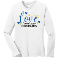 Love Doesnt Count Chromosome Down Syndrome Ladies Long Sleeve Shirt