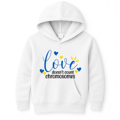 Love Doesnt Count Chromosome Down Syndrome Kids Hoodie