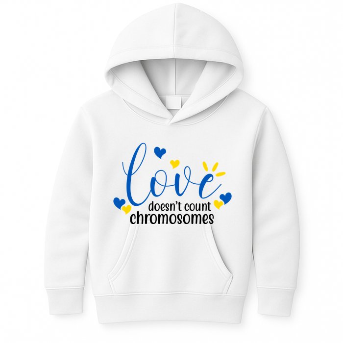 Love Doesnt Count Chromosome Down Syndrome Kids Hoodie