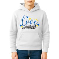 Love Doesnt Count Chromosome Down Syndrome Kids Hoodie