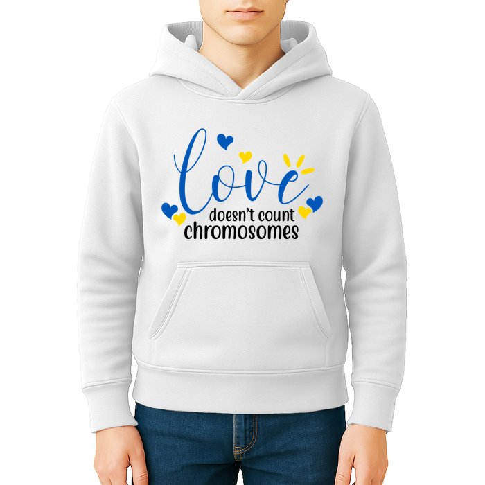 Love Doesnt Count Chromosome Down Syndrome Kids Hoodie