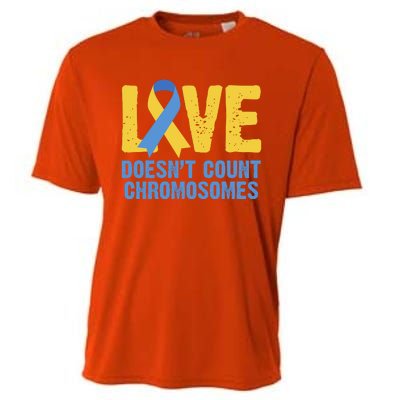 Love Doesn't Count Chromosomes Down Syndrome Cooling Performance Crew T-Shirt