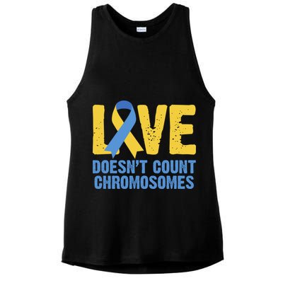 Love Doesn't Count Chromosomes Down Syndrome Ladies PosiCharge Tri-Blend Wicking Tank