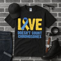Love Doesn't Count Chromosomes Down Syndrome Tall T-Shirt