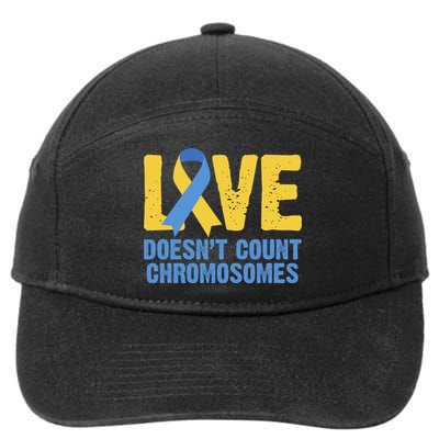 Love Doesn't Count Chromosomes Down Syndrome 7-Panel Snapback Hat