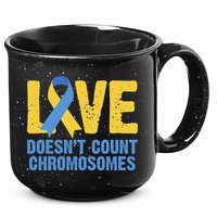 Love Doesn't Count Chromosomes Down Syndrome 15oz Campfire Ceramic Mug