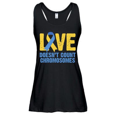 Love Doesn't Count Chromosomes Down Syndrome Ladies Essential Flowy Tank