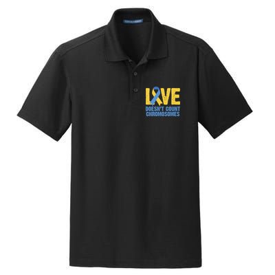 Love Doesn't Count Chromosomes Down Syndrome Dry Zone Grid Polo