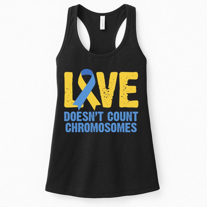Love Doesn't Count Chromosomes Down Syndrome Womens Tank Top