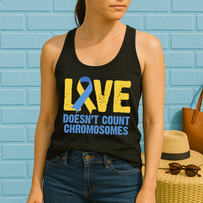 Love Doesn't Count Chromosomes Down Syndrome Womens Tank Top