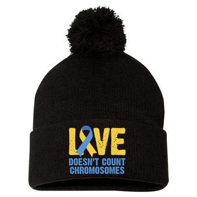 Love Doesn't Count Chromosomes Down Syndrome Pom Pom 12in Knit Beanie