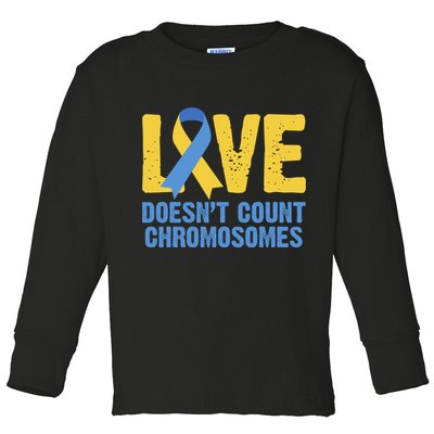 Love Doesn't Count Chromosomes Down Syndrome Toddler Long Sleeve Shirt