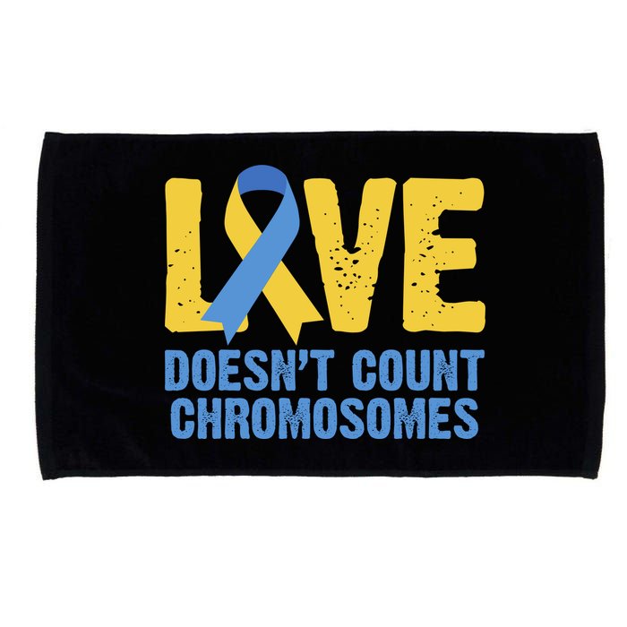 Love Doesn't Count Chromosomes Down Syndrome Microfiber Hand Towel
