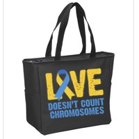 Love Doesn't Count Chromosomes Down Syndrome Zip Tote Bag