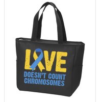 Love Doesn't Count Chromosomes Down Syndrome Zip Tote Bag