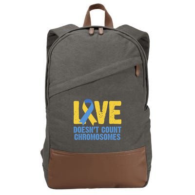 Love Doesn't Count Chromosomes Down Syndrome Cotton Canvas Backpack