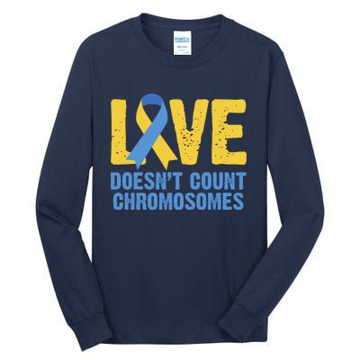 Love Doesn't Count Chromosomes Down Syndrome Tall Long Sleeve T-Shirt